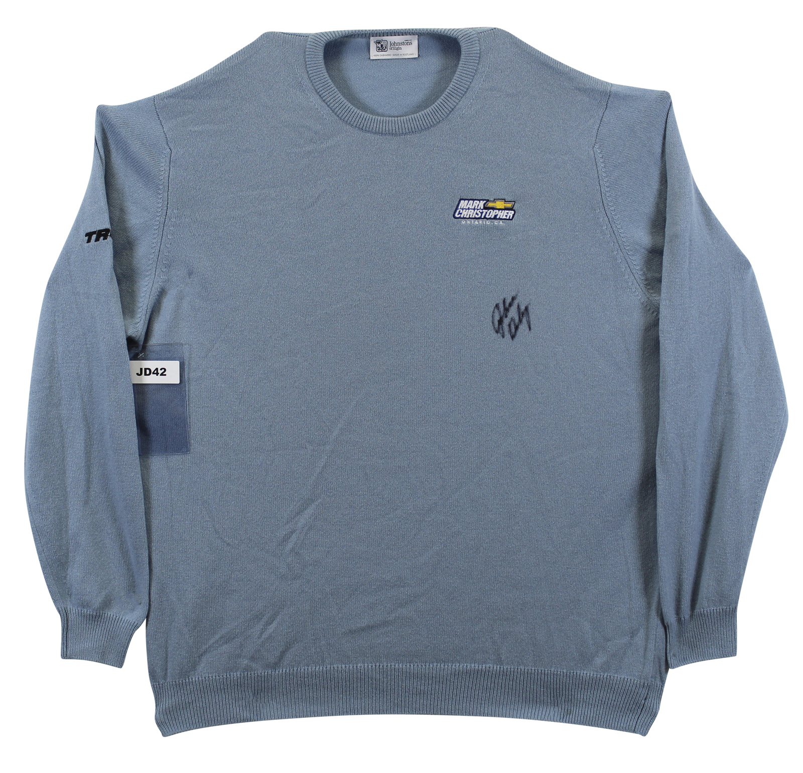 John Daly Autographed Signed Match Worn Light Blue Johnstons Of Elgin Cashmere Sweater Beckett 