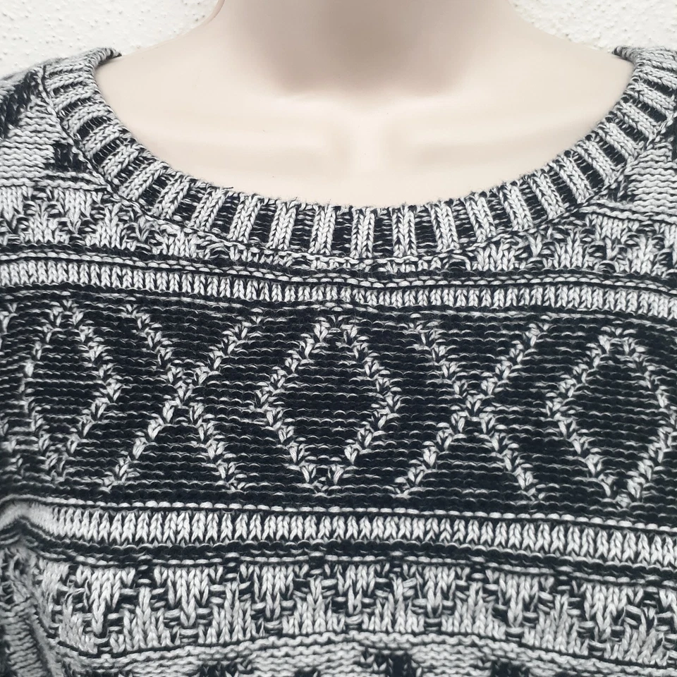 Lucky Brand Cotton Sweater Womens Black and White Size L  - Image 4 of 4