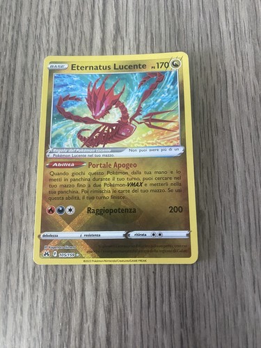 NUOVA CARTA Pokémon Zenit Regale 105/159 Eternatus Lucente ITA Ultra rara - Imagen 2 de 3