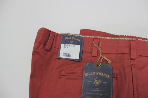 BRAND NEW-Bills Khakis M2P Vintage Twill Weathered Red Pants -Size 34-MSRP$155 - Picture 2 of 3