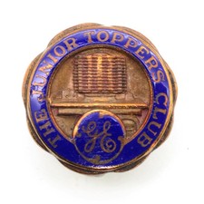 RARE GE General Electric JUNIOR Toppers Club Pin Pinback Family Award 1930's VTG