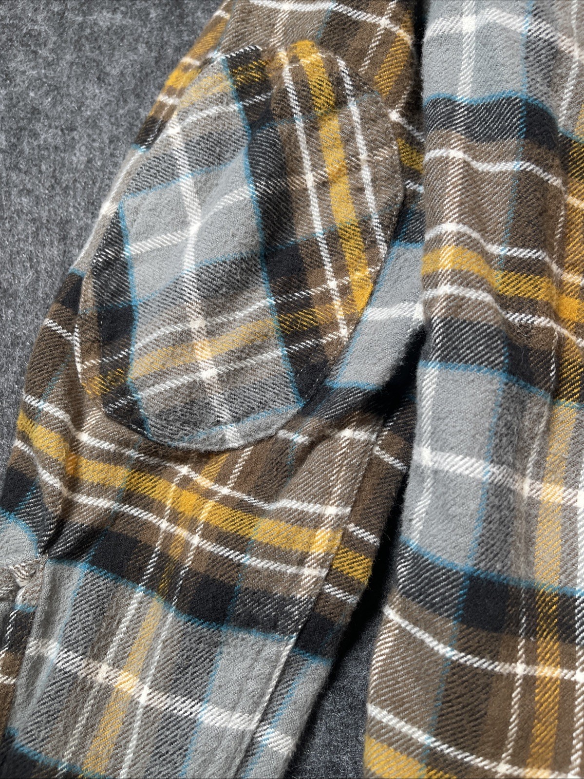 Pendleton Flannel Plaid  Medium Gray Brown Gold T… - image 11