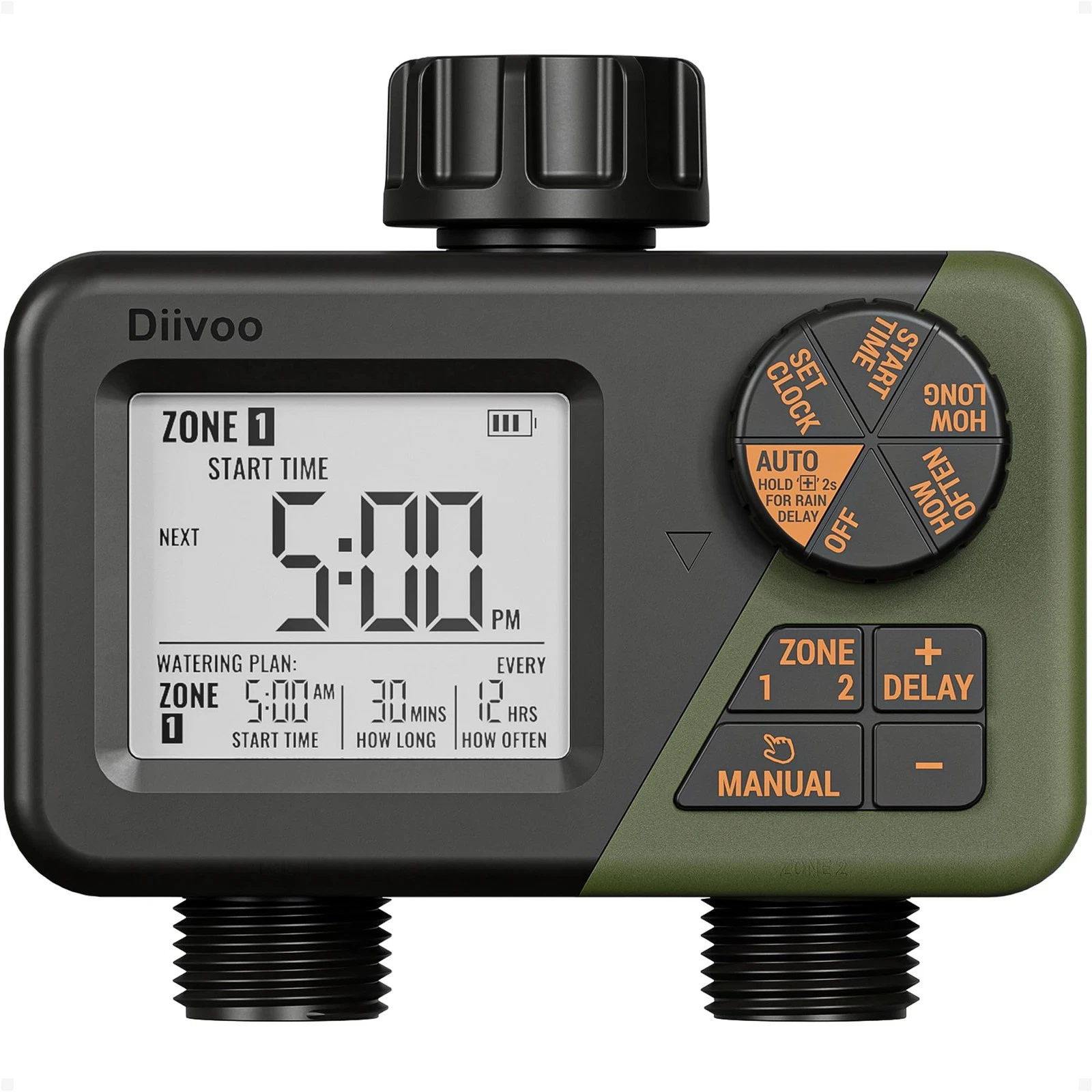 Programmable 2-Zone Sprinkler Timer for Automatic Garden Irrigation System