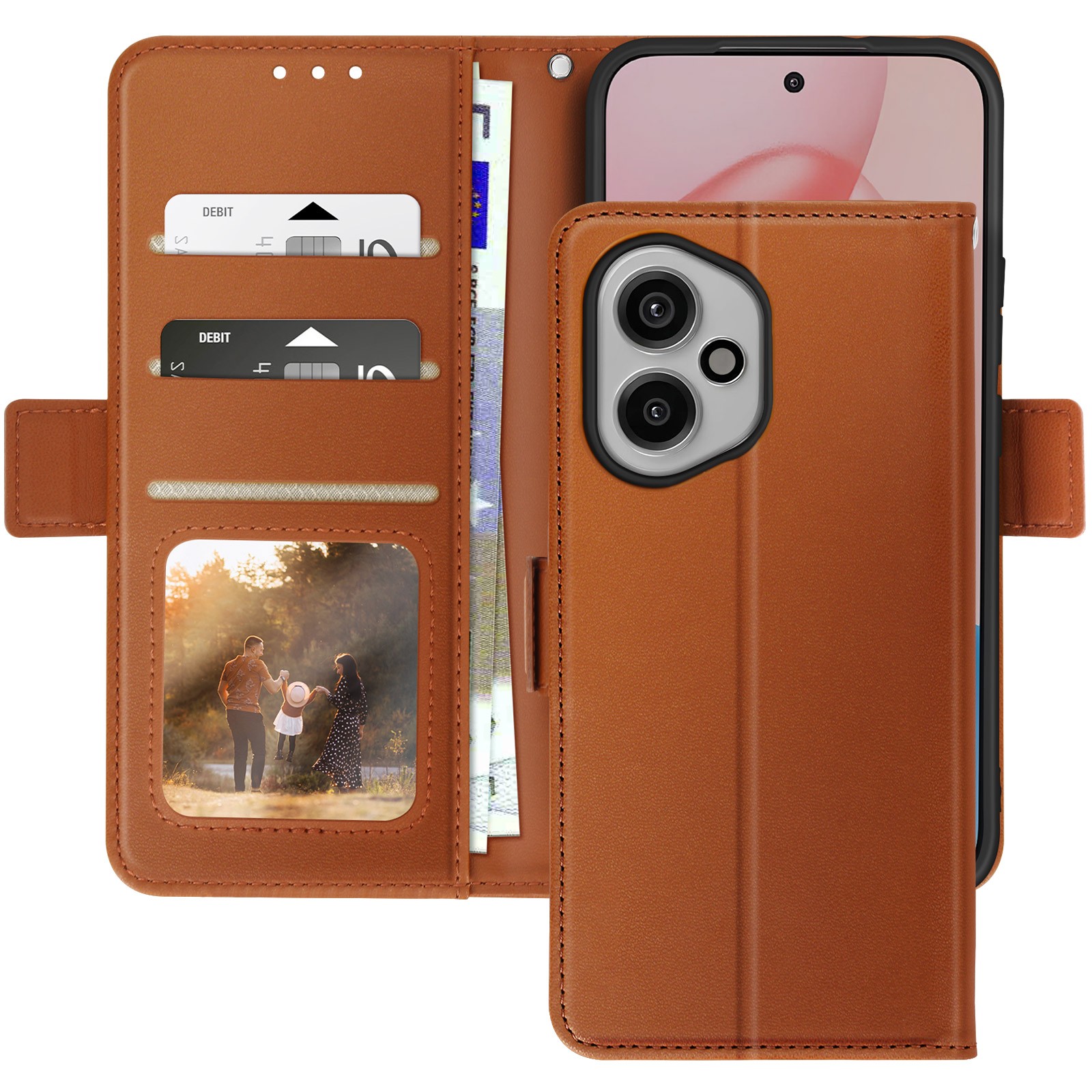 Portefeuille Honor 400 Abeel anti-RFID protège vos cartes de crédit marron