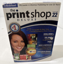 Broderbund Print Shop Deluxe v22 4 CD Set Box Manual Version 22 Windows XP/2000