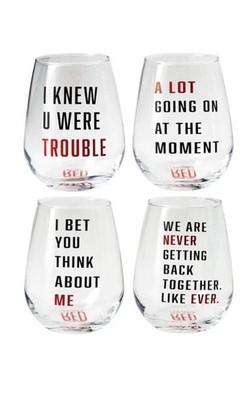 NEU Taylor Swift - Rot (Taylor's Version) Stiellose Weingläser - 4er Set