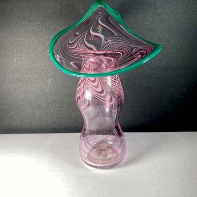 Art Glass Jack In The Pulpit Vase By Glass Artist Jason Marstall 9 Inches Tall