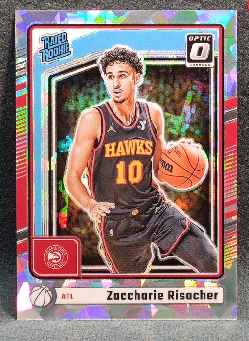 Zaccharie Risacher 2024-25 Panini Donruss Optic RC Cracked Ice /25 #268