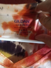 Men's Gilden Tee Shirt Large Orange Yellow navy