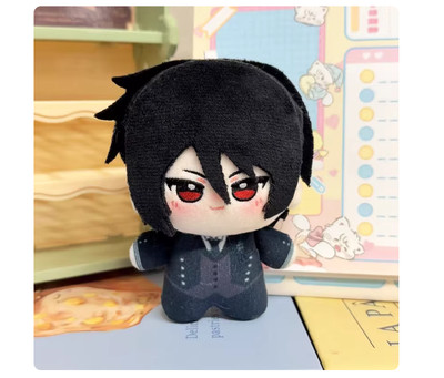 10cm Black Butler Sebastian Michaelis Plush Doll Keychain Pendant Hanging