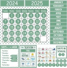 Qyeahkj Classroom Calendar Set Bulletin Board Sets for As the Picture Shown 