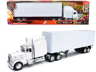 New Ray 14363 1/32 Peterbilt 379 Truck with Dry Goods Trailer White