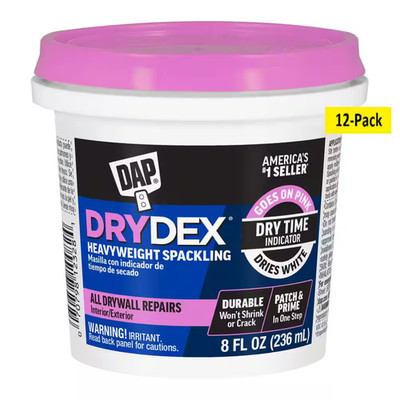 Drydex 8 Oz. Dry Time Indicator Spackling Paste (12-Pack)