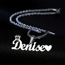 Personalized Custom Name Necklace Women Stainless Steel Nameplate Pendant Gift