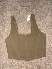 Offline by Arie light brown Corset Sports Bra Size Small, NWT. Boho, festival