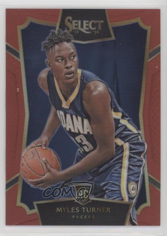 2015-16 Panini Select Concourse Red Prizm 75/149 Myles Turner #8 Rookie RC 4l3