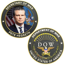 BL2-8A Secretary of War Pete Hegseth large Challenge Coin honoring Midnight Hamm