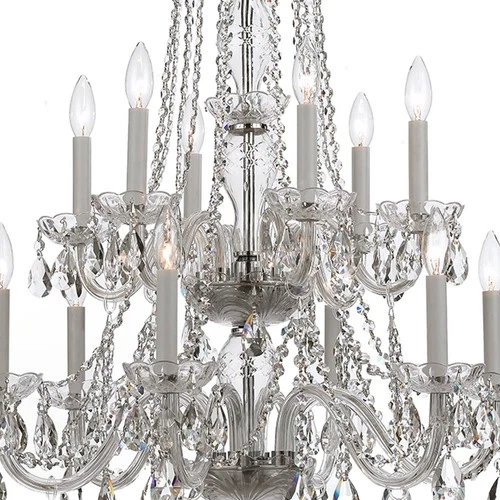 Traditional Crystal 26"W Polished Chrome 12-Light Chandelier - Picture 5 of 7