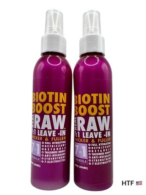 2 Biotin Boost 7 in 1 Real Raw Leave-In, Thick Fuller Conditioner Smoothie Spray
