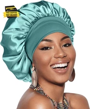 Silk Bonnet for Sleeping Women Men Double Layer Satin Bonnet for Sleeping Sleep 