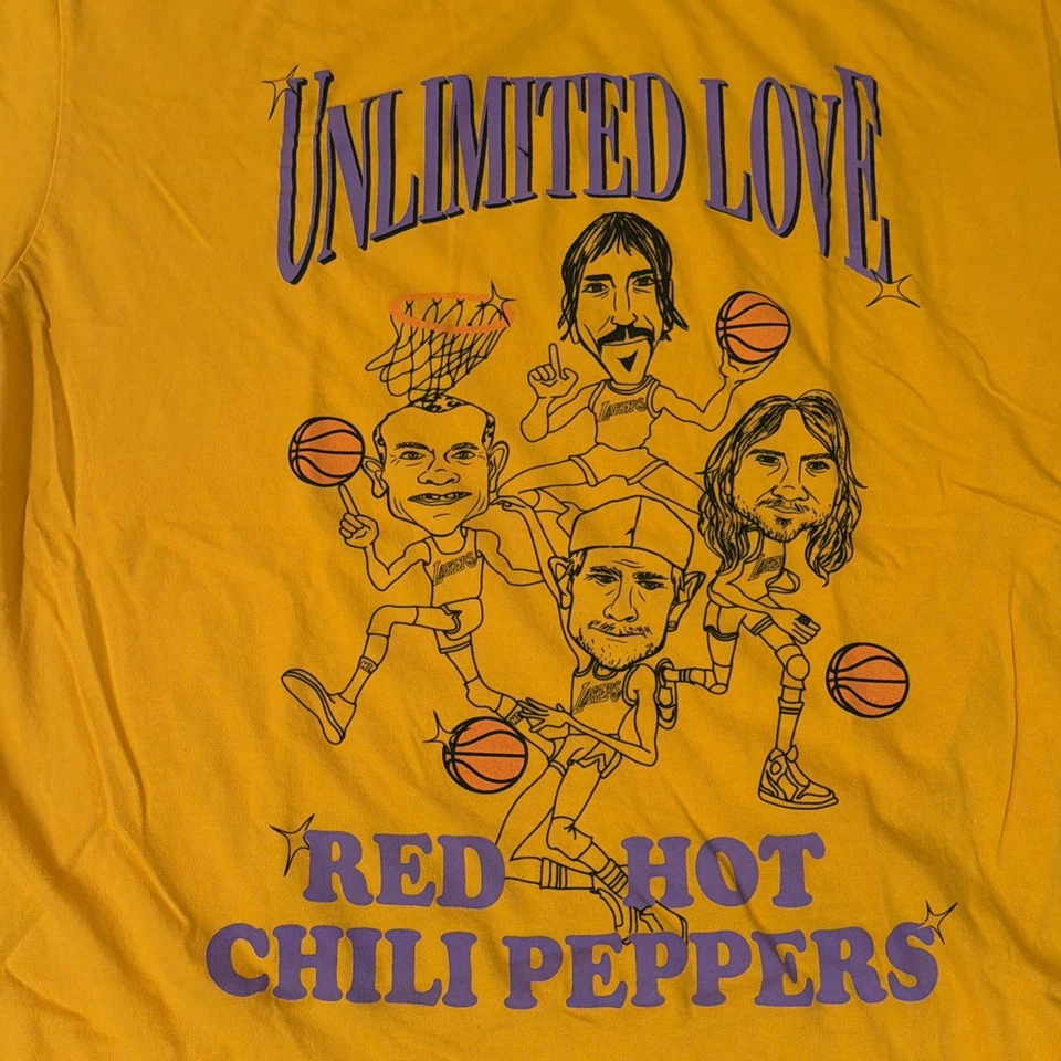 NBA LA Los Angeles Lakers Red Hot Chili Peppers Unlimited Love SGA Shirt Sz XL - Image 2 of 4