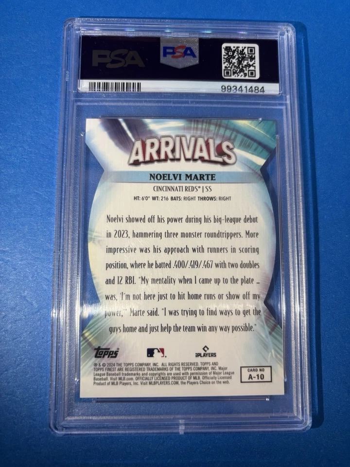 2024 Topps Finest - Arrivals Noelvi Marte #A-10 (RC) Cincinnati Reds - Image 2 of 2