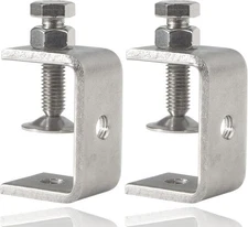 Stainless Steel C Clamps Small 1 1/2 Inch for Mounting, Heavy Duty U Clamps for