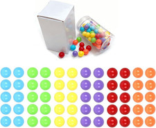 60Pcs Chinese Checker Game Replacement Balls,6 Solid Color 14Mm Acrylic Marbles