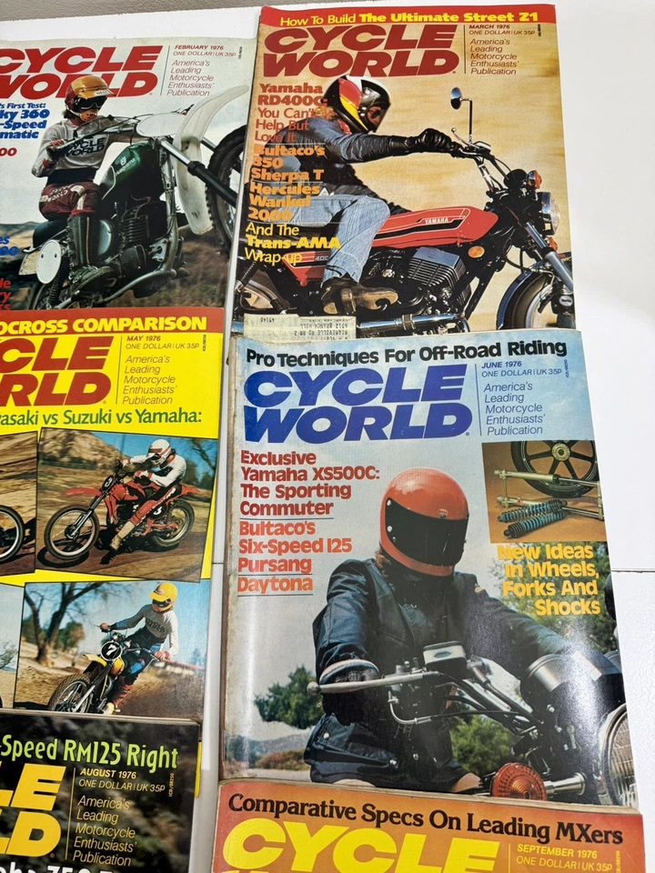 Vintage Cycle World Magazine Lot 1976 12 ISSUES Jan-Dec Motorcycle Dirt Bike - Image 3 of 4