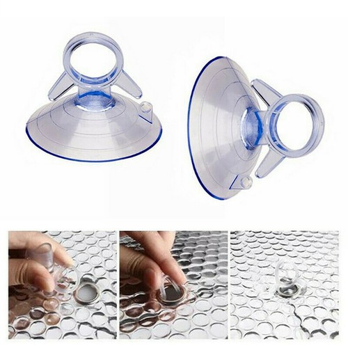 20 Pz 45mm Ventose Plastica Trasparente Gomma Auto Parasole Ventose Pastiglie - Foto 3 di 8