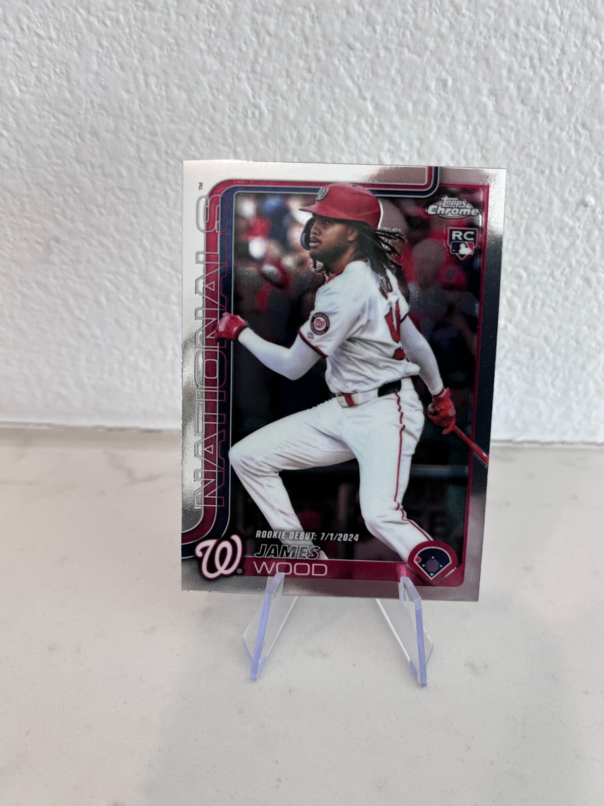 JAMES WOOD CHROME REFRACTOR ROOKIE DEBUT CARD #USC95 2025 TOPPS CHROME UPDATE