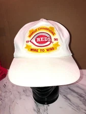 Vintage 1990 Cincinnati Reds Wire To Wire World Series Champions Snapback Hat