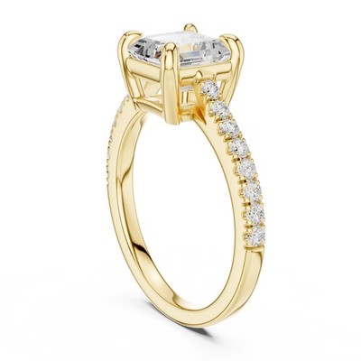 2.3 Ct Cushion Cut Lab Grown Diamond 925 Silver Blooming Promise Ring Gift Z451