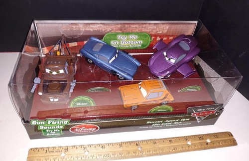 Disney Cars 2 - Diecast Metal Secret Agent Ops 4 Pack - Mater McQueen - Sound