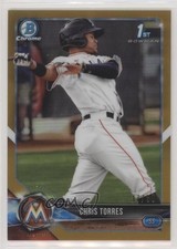 2018 Bowman Chrome Prospects Gold Refractor 37/50 Christopher Torres Chris 1b8
