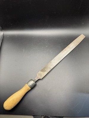 Vintage Nicholson Black Diamond 10'' Mill Bastard File USA Wooden Handle Tool 19 