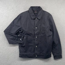 Jordan Essentials Chicago Jacket Mens Small Black Chore Coat Button Front FN4527