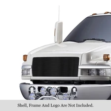 For Chevy C4500 Kodiak 03-09 APG 1-Pc Black 8x6 mm Horizontal Billet Main Grille