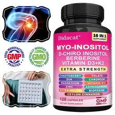 Myo Inositol  D-Chiro Inositol Supplement for Women, 120 Capsules 1/2 Bottle