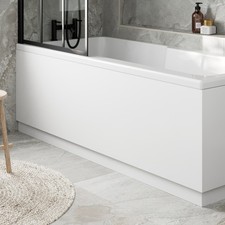 Front Side Bath Panel Bathroom Modern Easy Cut 1700mm MDF White Gloss Plinth