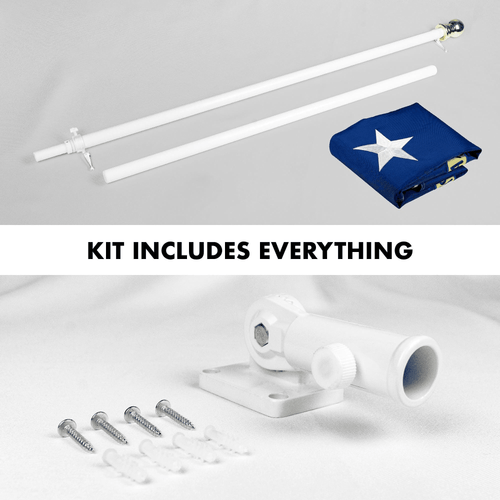 Combo Pack: 5 Ft Tangle Free Aluminum Spinning Flagpole (White) & North - Picture 2 of 9