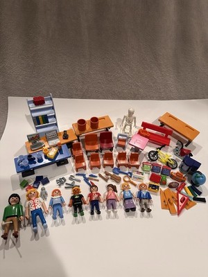 Playmobil School City Life Kids Lot Accessories Figures Furniture Chairs Tables