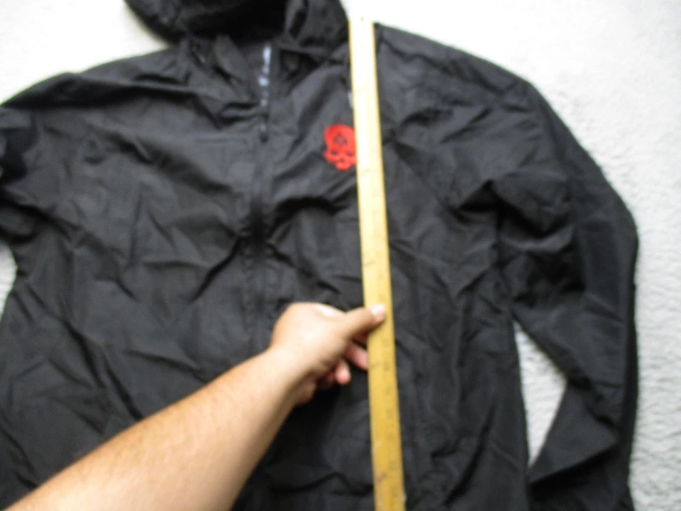 Chaqueta Zero Foxtrot Para Hombre XL Negra Cortavientos Cremallera Ligera Roja Logo Foto 4 de 4