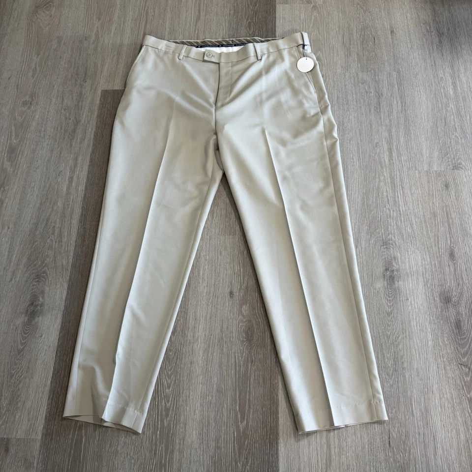 Новый с Ярлыками Saddlebred хаки комфорт талии прямые штанины платье брюки мужские 42 x 32 - Изображение 2 из 4