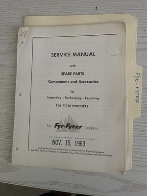 Fry-Fyter Service Manual with spare parts, commponets and accessories - 1963