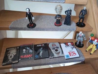 Horror-Sammler-Konvolut Saw Es/Pennywise Hellraiser/ Pinhead DVDs Figuren / Neca