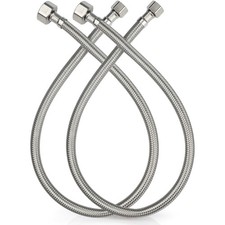 Faucet Supply Lines,24" Stainless Steel Braided Water Supply Line, 1/2" FIP x...