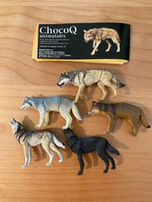 Kaiyodo Choco Egg ChocoQ Wolf Figures Set of 5 Japanese Ezo