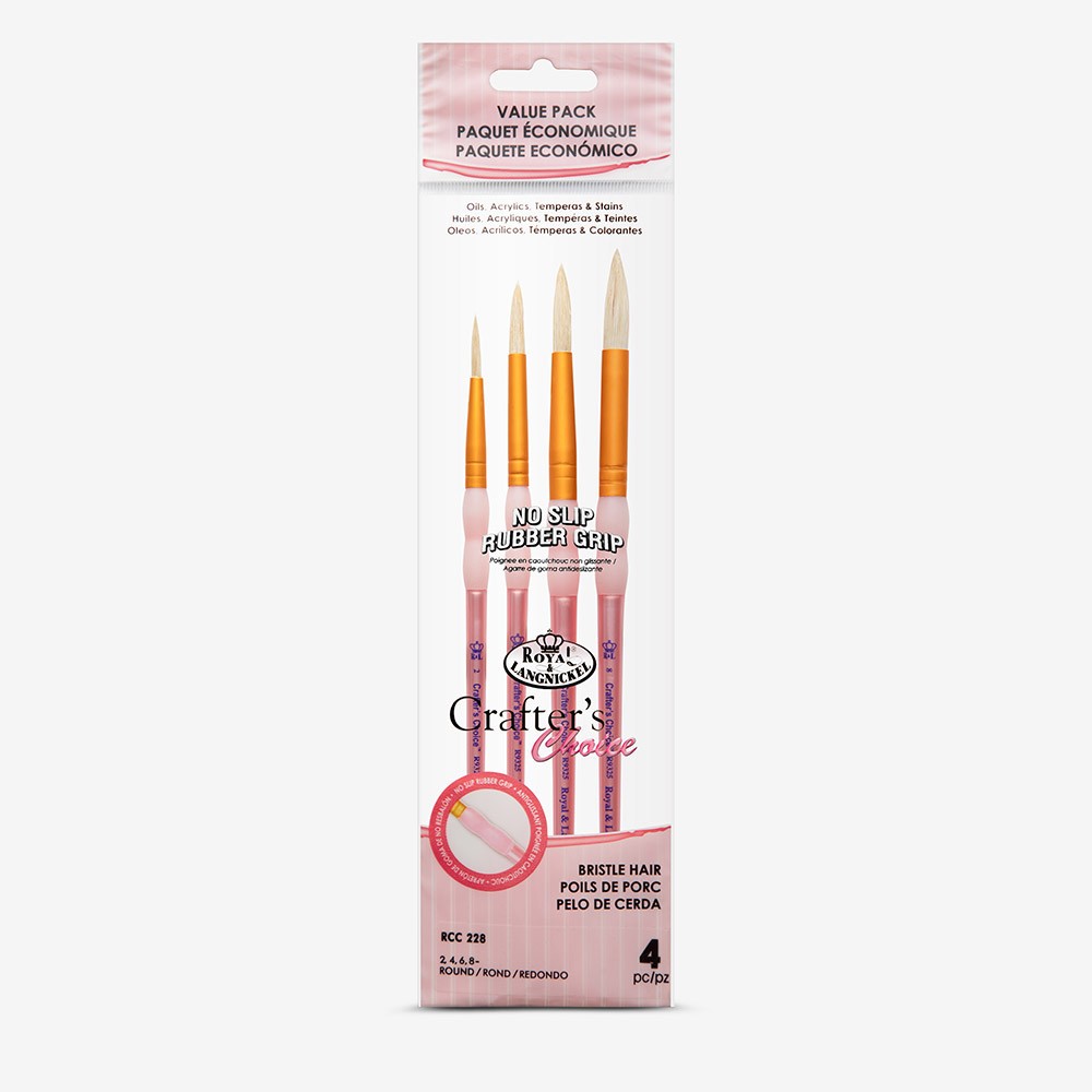 Royal & Langnickel : 4Pc Bristle Hair Round Brush Set