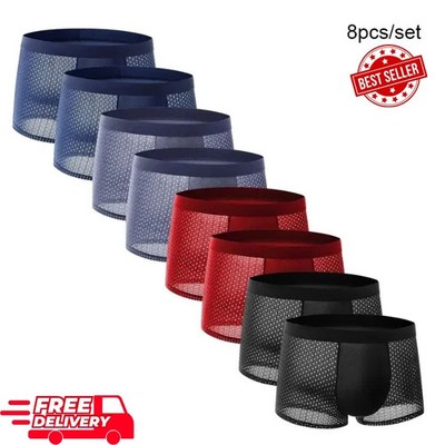 8Pcs Boxhero Mens Underwear Box Hero Boxer Briefs Shorts, Built-in & Pounch